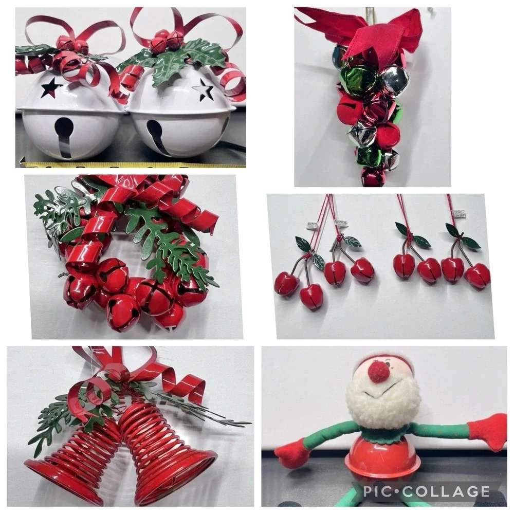 Vintage Metal Jingle Bell Christmas Ornaments Lot Dept 56 Midwest Applause